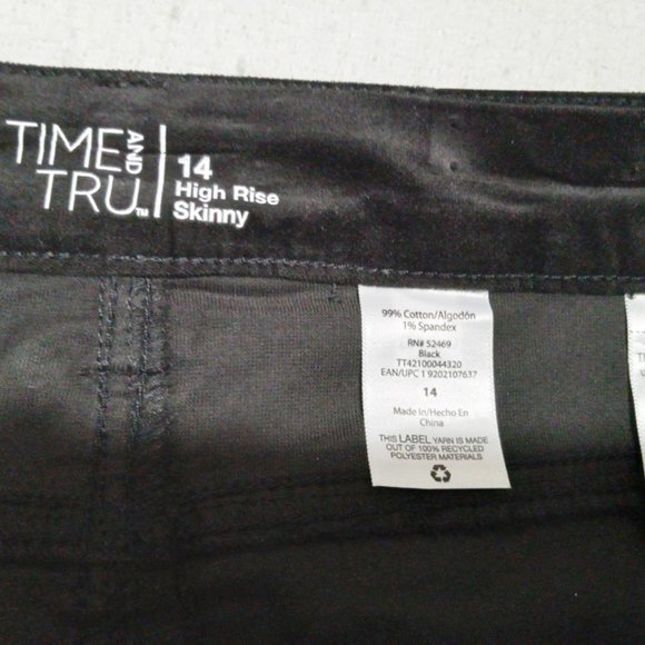 Time And Tru Velvet High Rise Fitted Pants - Picture 8 of 8